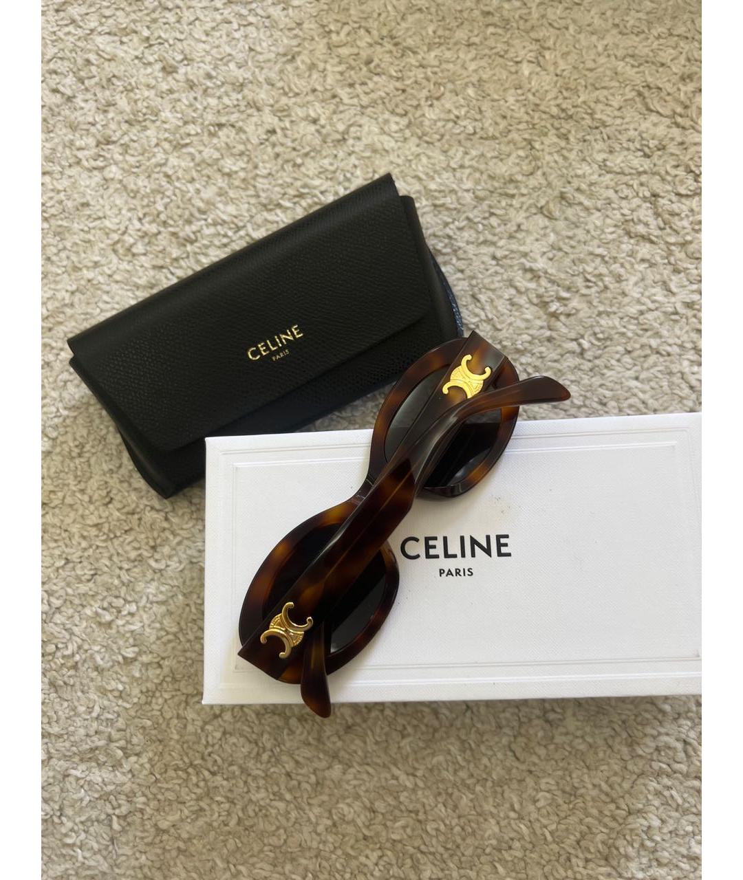 CELINE Коричневые солнцезащитные очки, фото 2