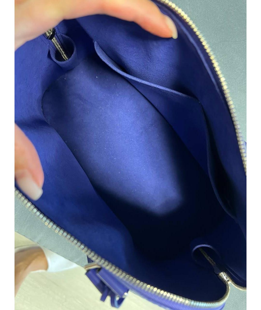 LOUIS VUITTON PRE-OWNED Синяя кожаная сумка с короткими ручками, фото 4