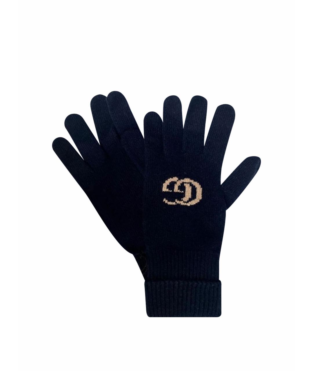 GUCCI Темно-синие кашемировые перчатки, фото 1