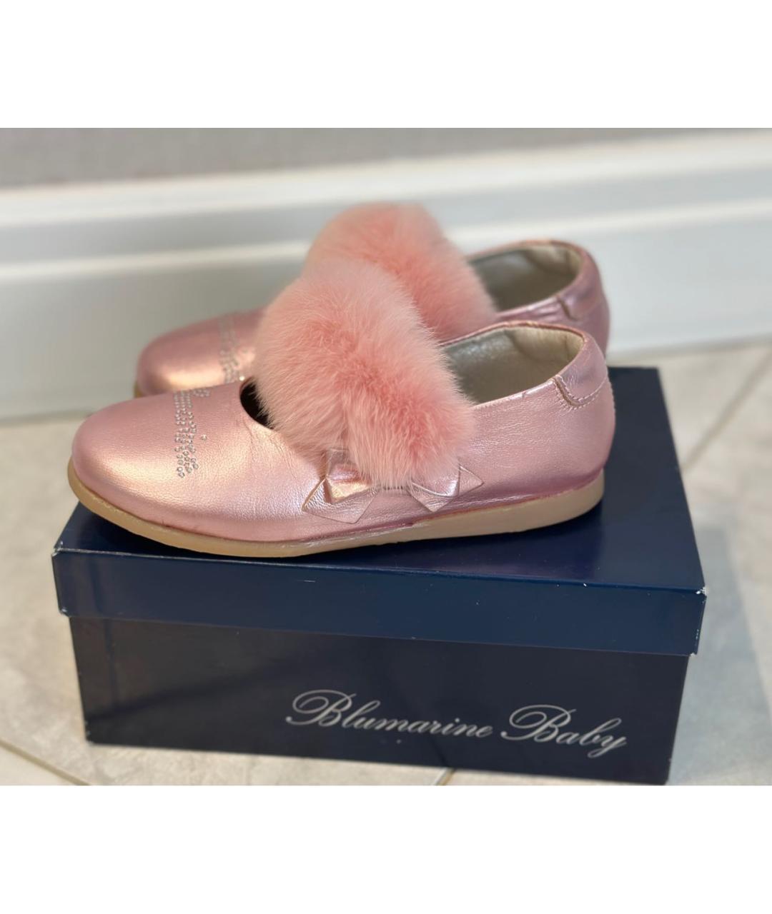 BLUMARINE BABY Розовые кожаные балетки, фото 8