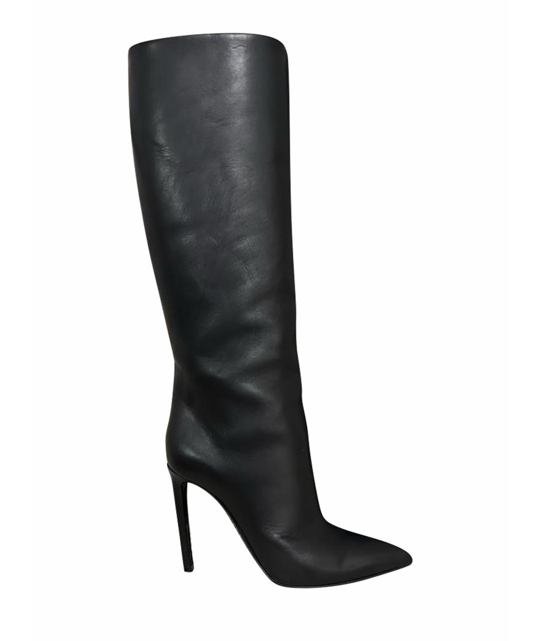 BALENCIAGA Черные кожаные сапоги, фото 1
