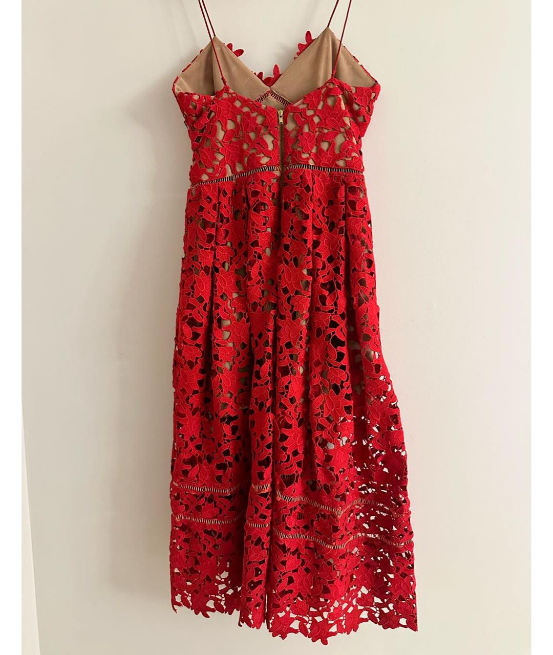 SELF-PORTRAIT Красное полиэстеровое коктейльное платье, фото 2