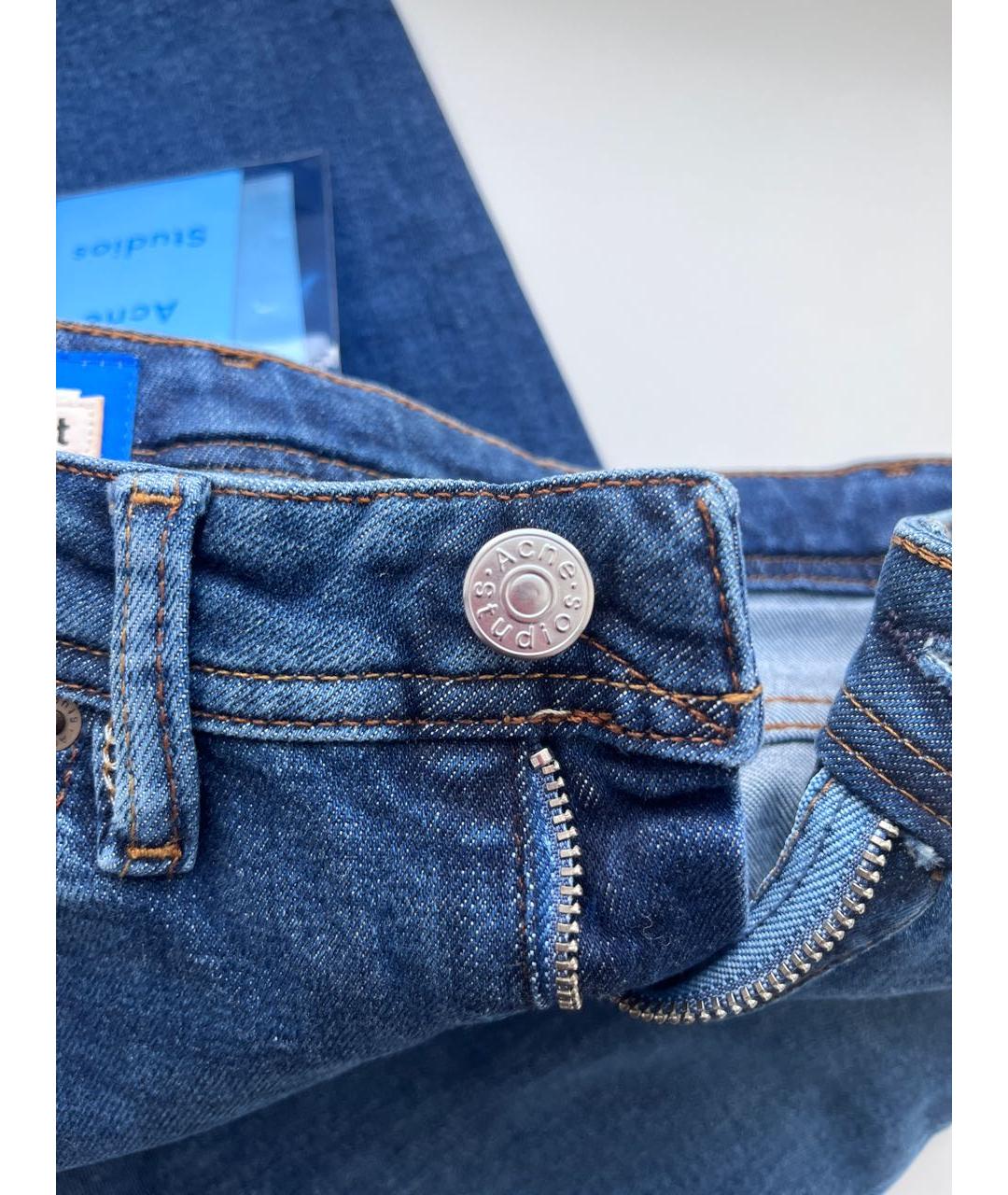 ACNE STUDIOS Синие хлопко-эластановые джинсы слим, фото 4