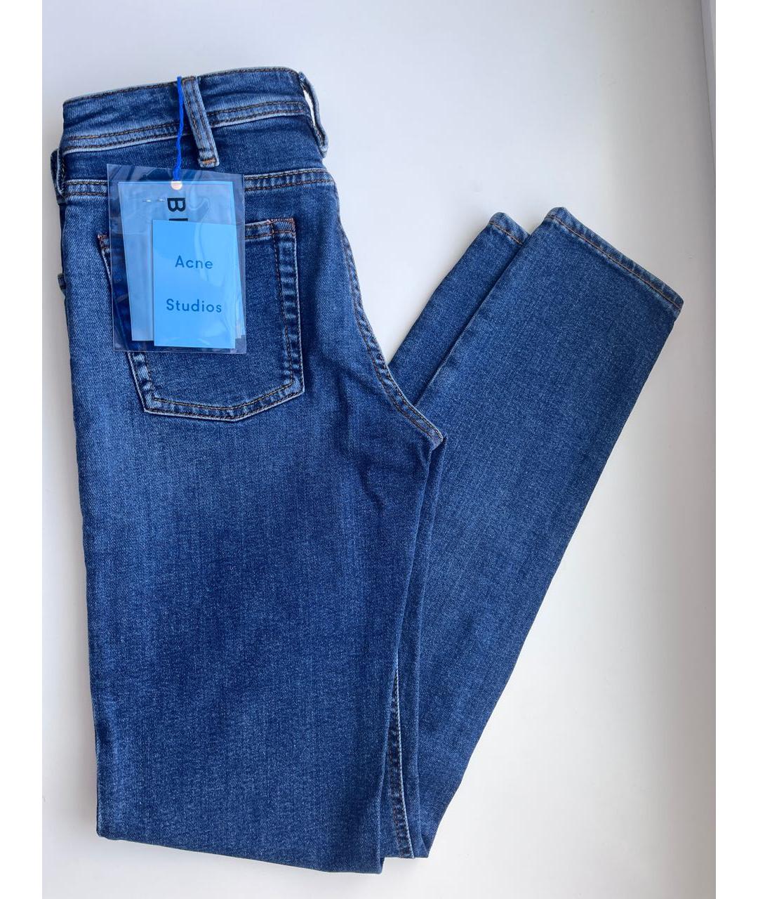 ACNE STUDIOS Синие хлопко-эластановые джинсы слим, фото 7