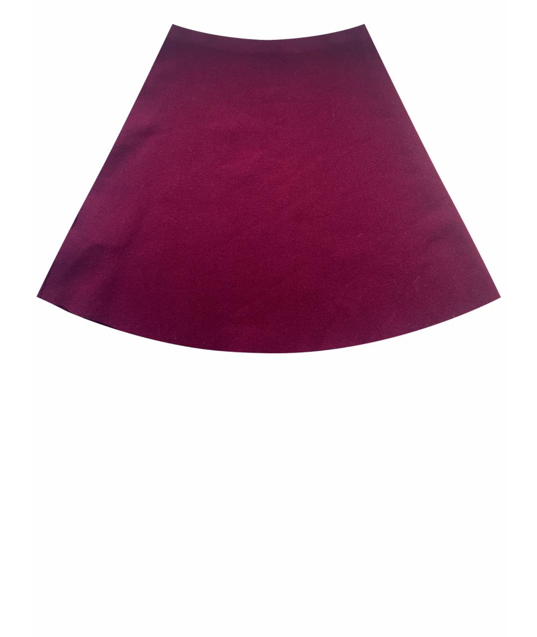 THEORY Бордовая шерстяная юбка мини, фото 6