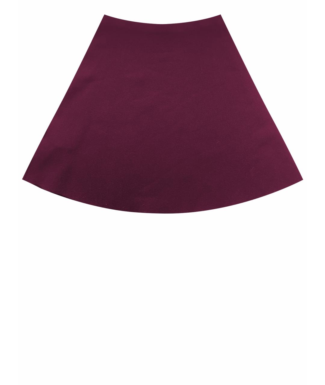 THEORY Бордовая шерстяная юбка мини, фото 1