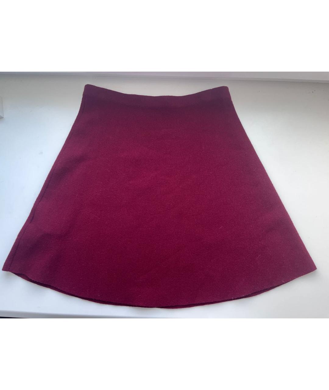 THEORY Бордовая шерстяная юбка мини, фото 5