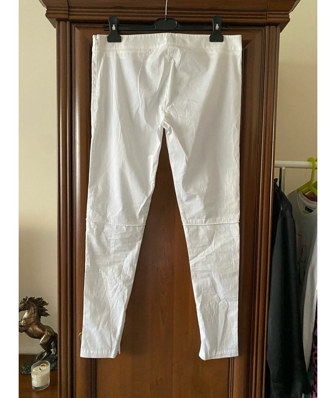 FABI Белые хлопко-эластановые брюки узкие, фото 2