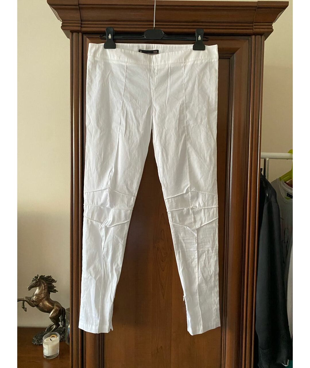 FABI Белые хлопко-эластановые брюки узкие, фото 7