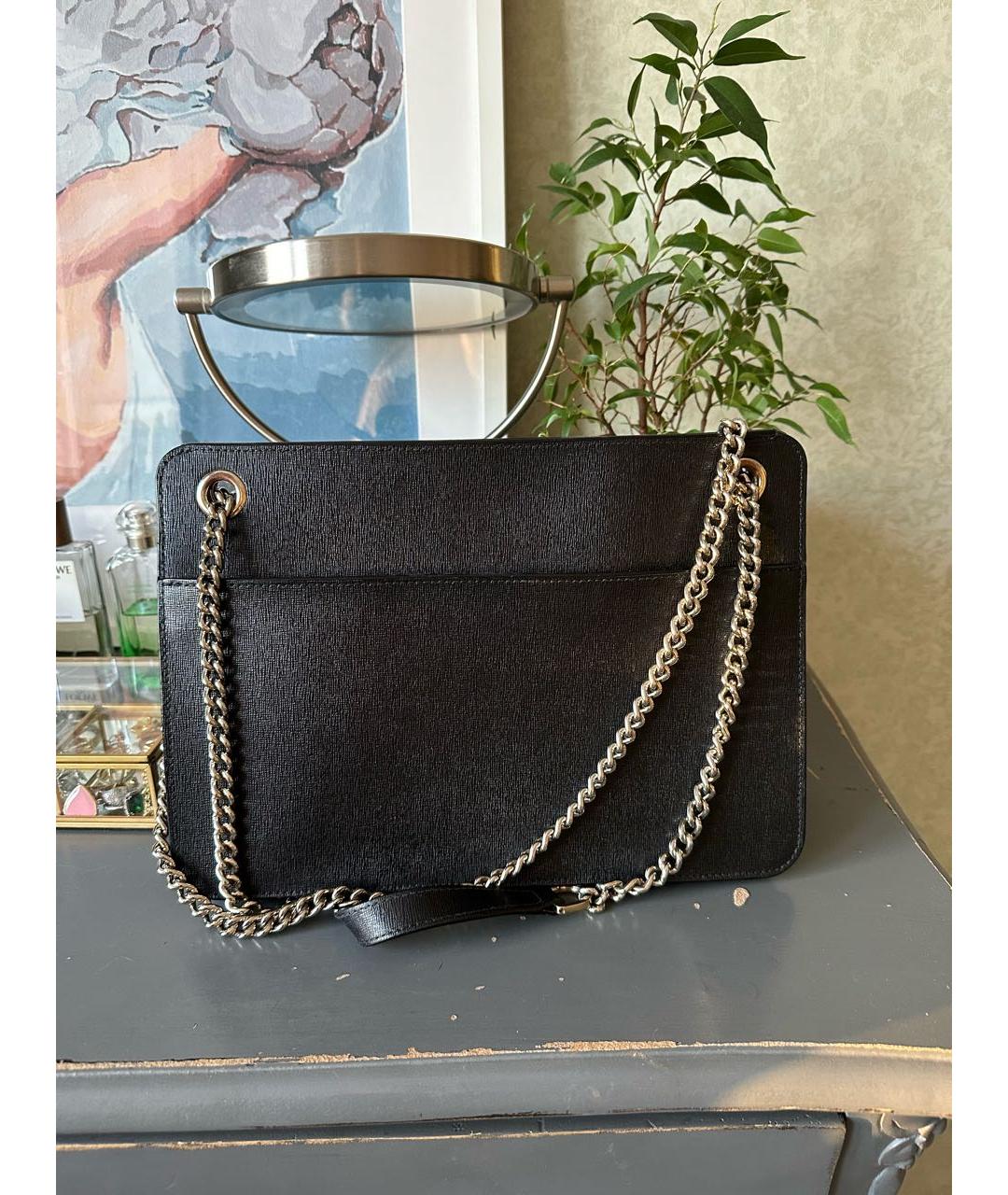 FURLA Черная кожаная сумка через плечо, фото 3