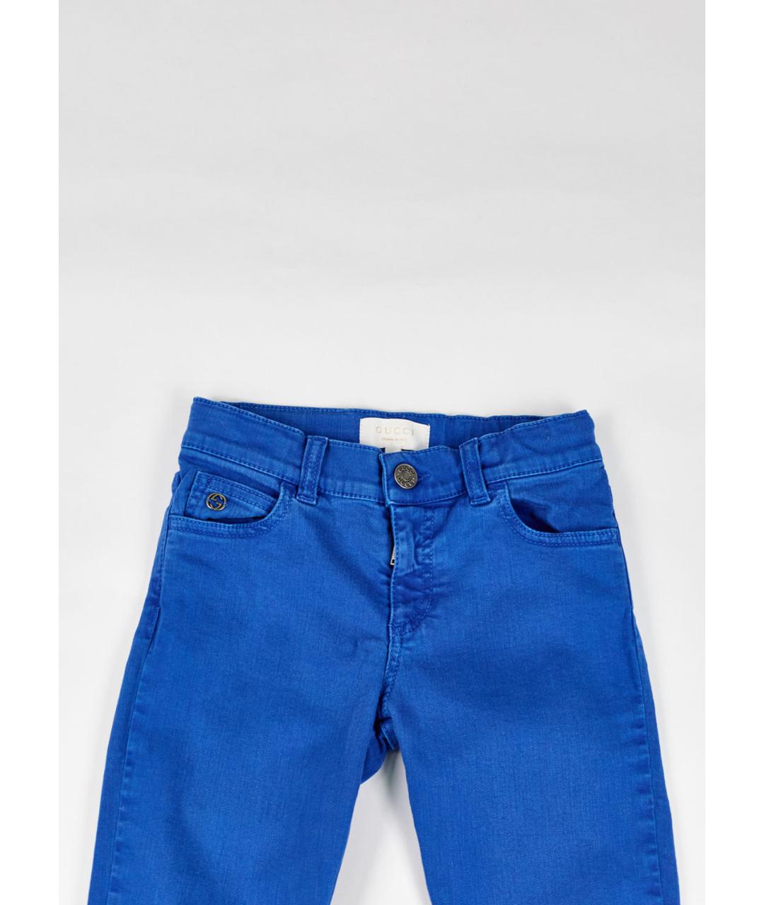 GUCCI Синие хлопковые брюки и шорты, фото 3
