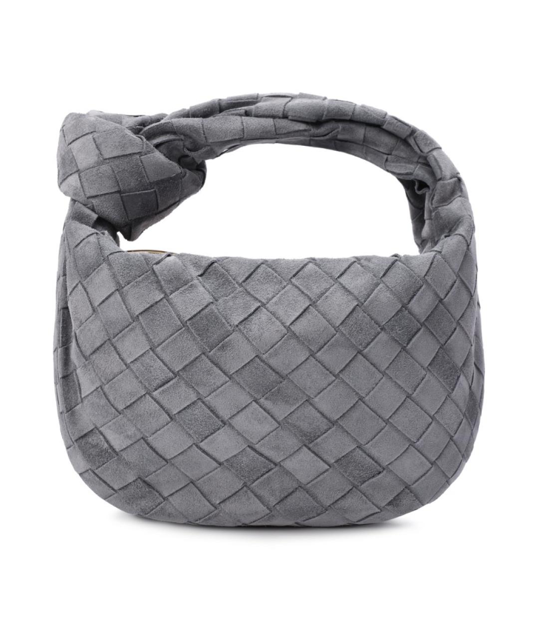 BOTTEGA VENETA Серая замшевая сумка с короткими ручками, фото 1