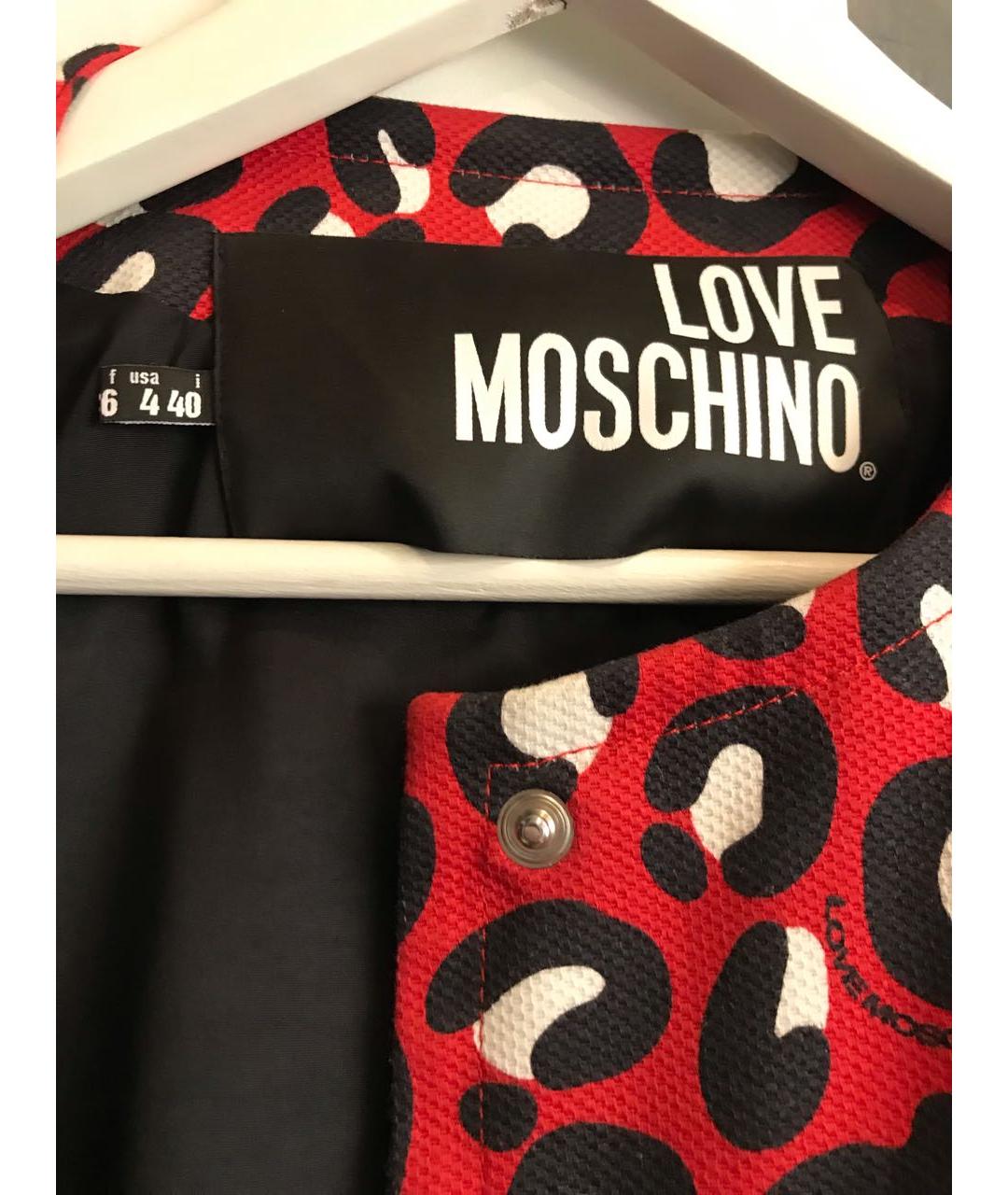 LOVE MOSCHINO Красное хлопковое пальто, фото 3