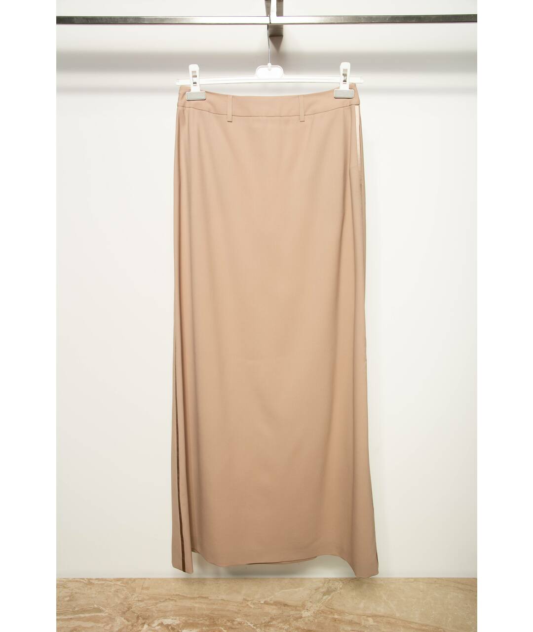 MAISON MARGIELA Бежевая шерстяная юбка макси, фото 2