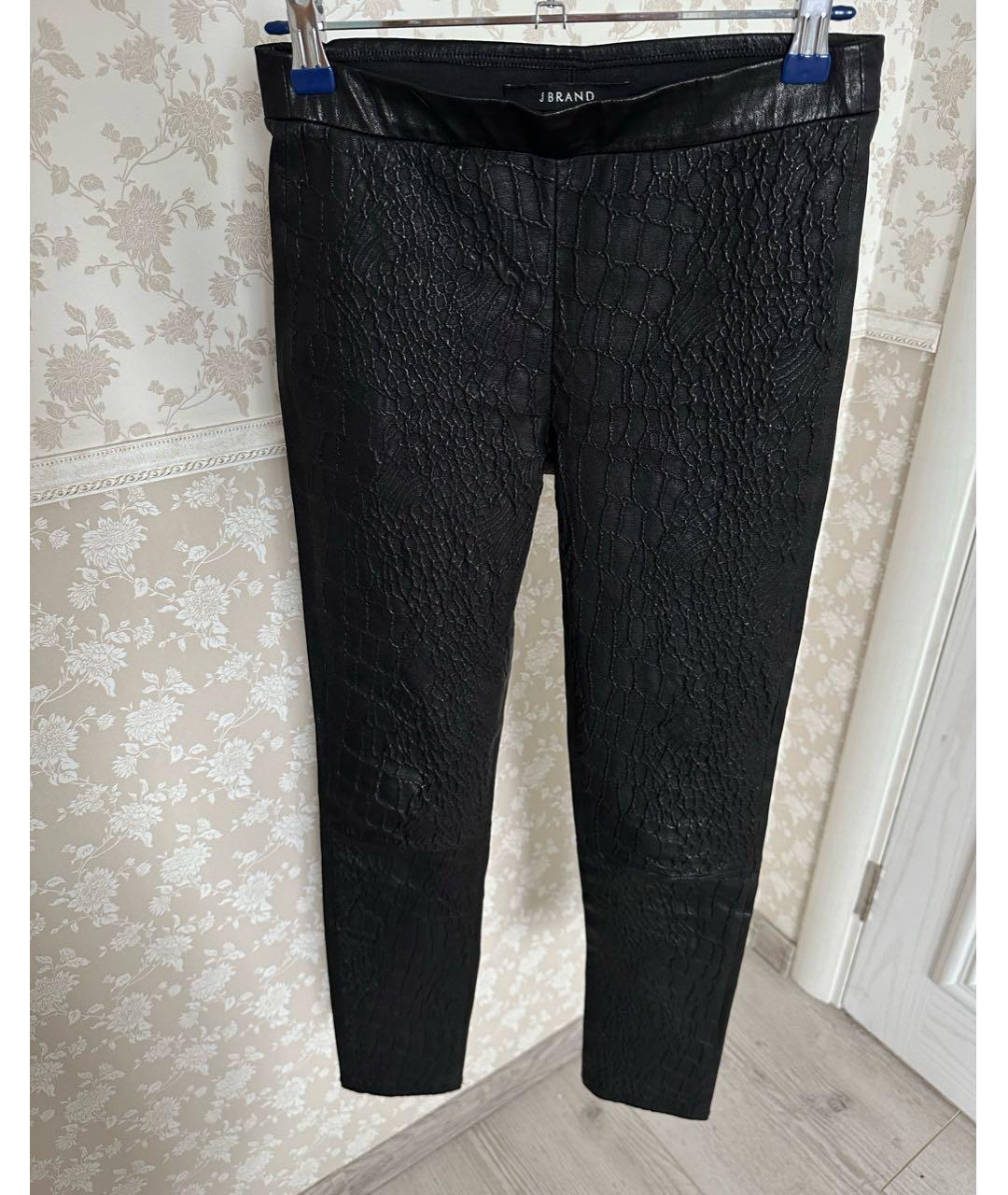 JBRAND Черные кожаные брюки узкие, фото 8