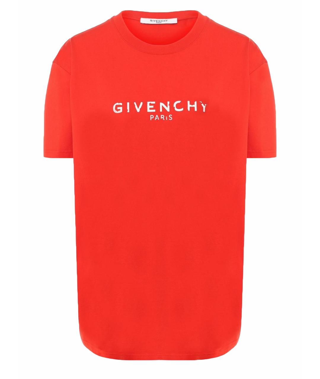 GIVENCHY Красная хлопковая футболка, фото 1