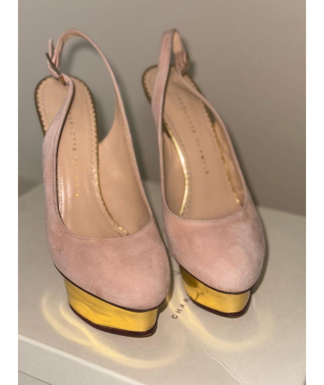 CHARLOTTE OLYMPIA Розовые замшевые туфли, фото 4