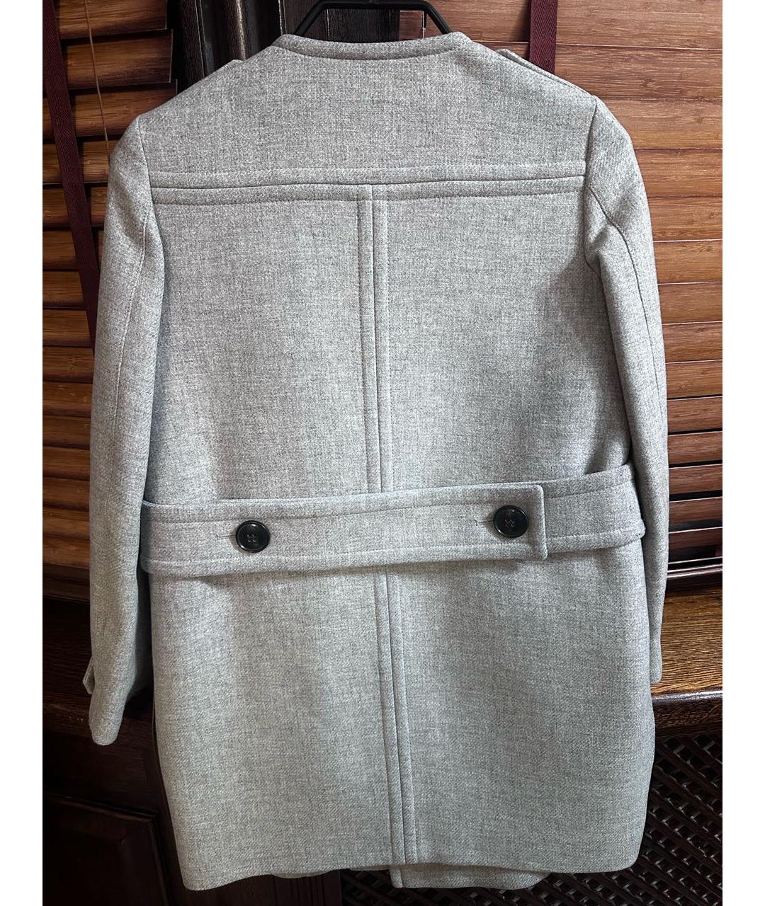 BURBERRY Серое шерстяное пальто, фото 2