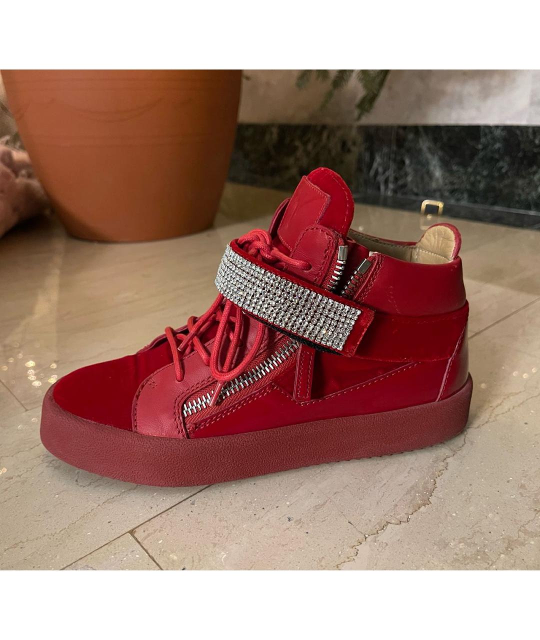 Giuseppe zanotti mens red sneakers on sale