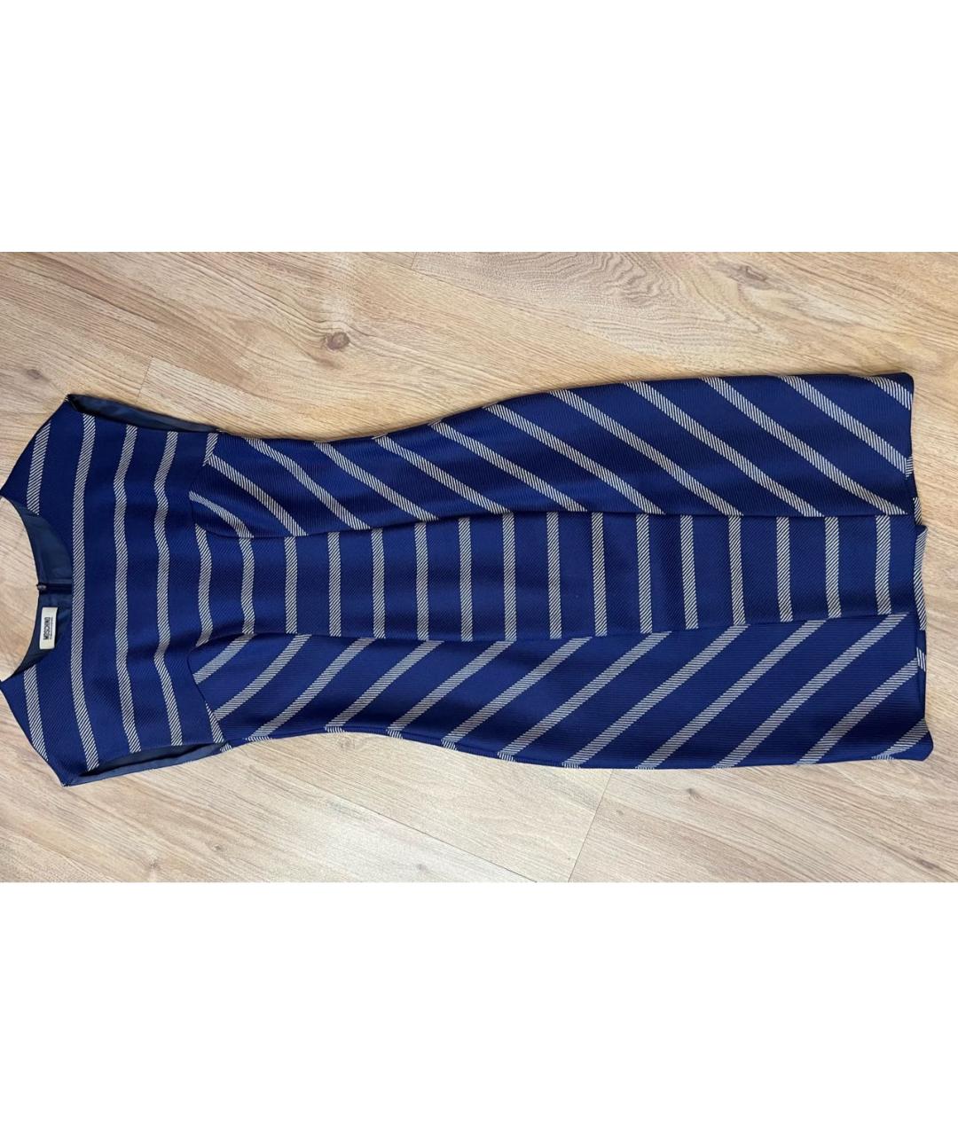 MOSCHINO Темно-синее шерстяное повседневное платье, фото 3