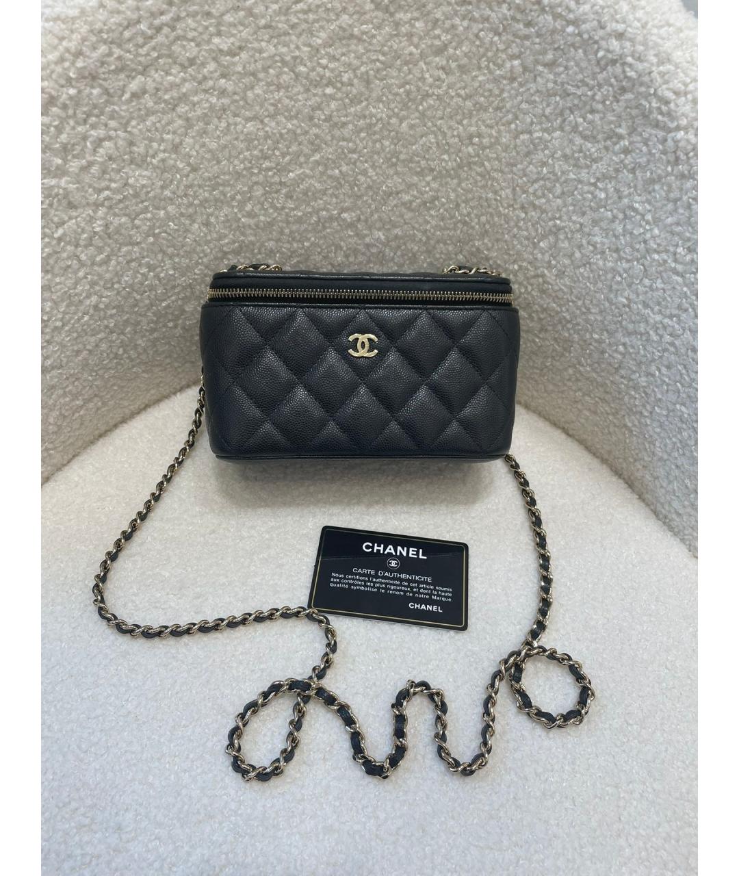 CHANEL Черная кожаная сумка через плечо, фото 10