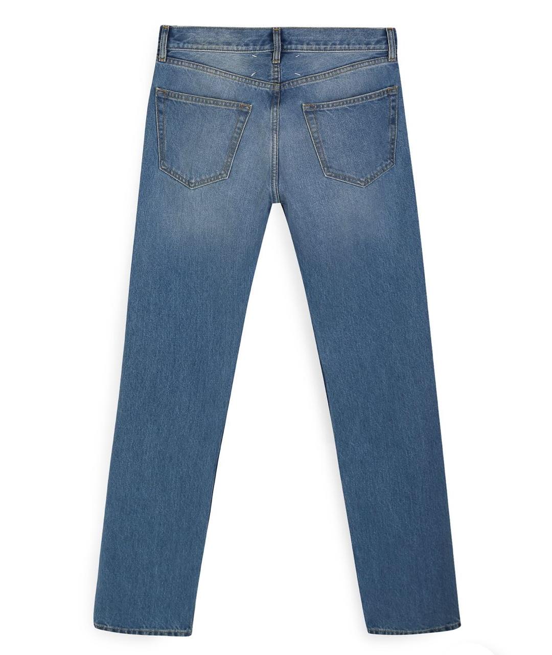 MAISON MARGIELA Голубые хлопковые прямые джинсы, фото 2