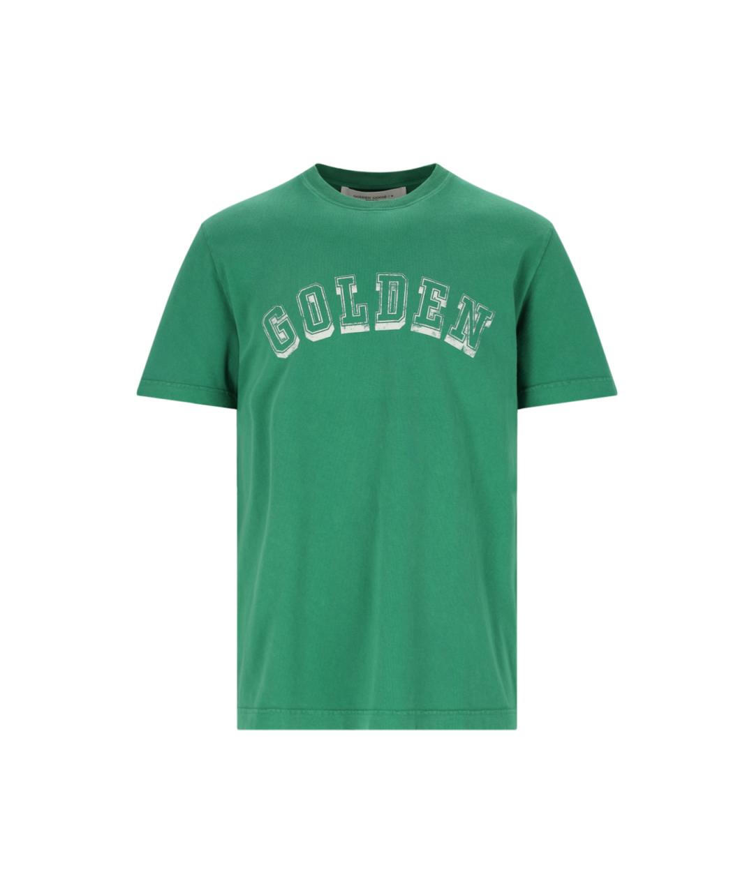GOLDEN GOOSE DELUXE BRAND Зеленая хлопковая футболка, фото 1