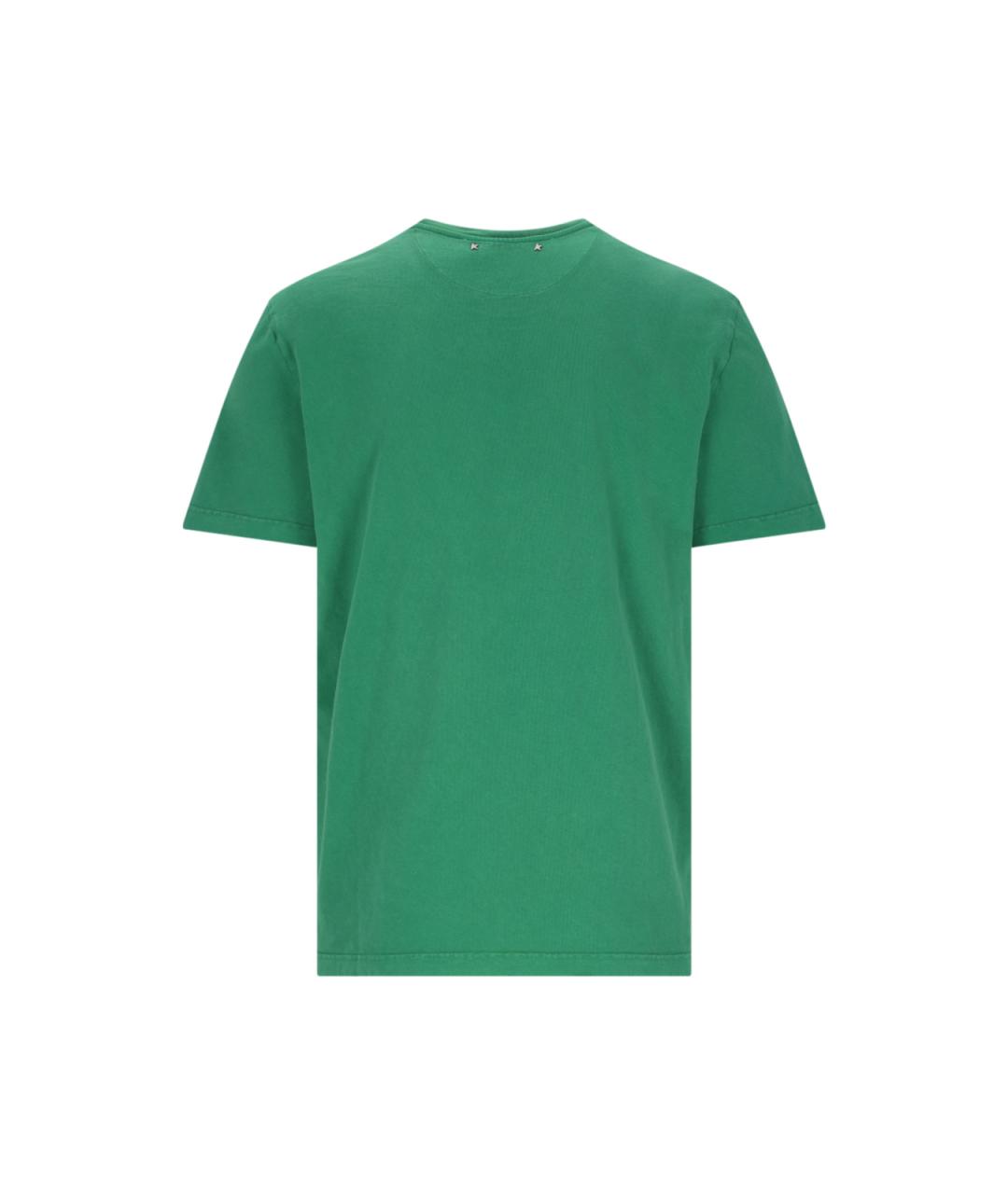 GOLDEN GOOSE DELUXE BRAND Зеленая хлопковая футболка, фото 2