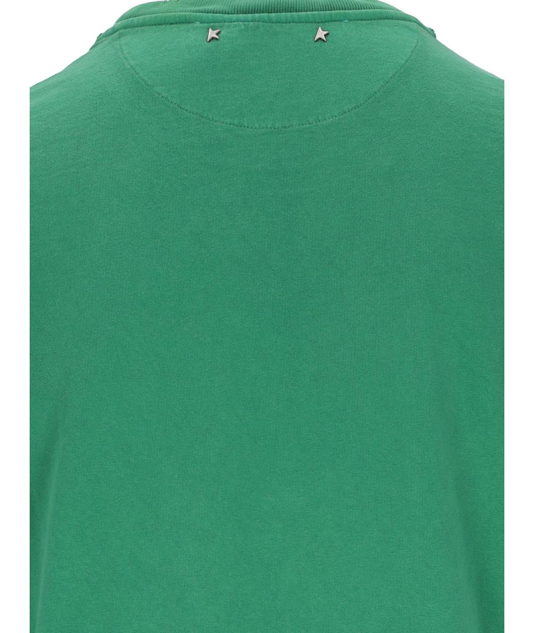 GOLDEN GOOSE DELUXE BRAND Зеленая хлопковая футболка, фото 3