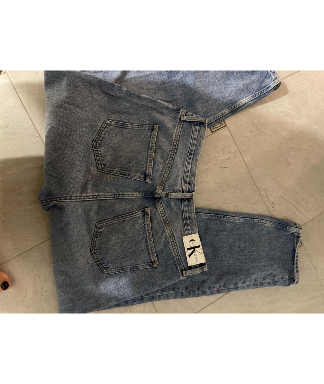 CALVIN KLEIN JEANS Голубые хлопковые прямые джинсы, фото 3