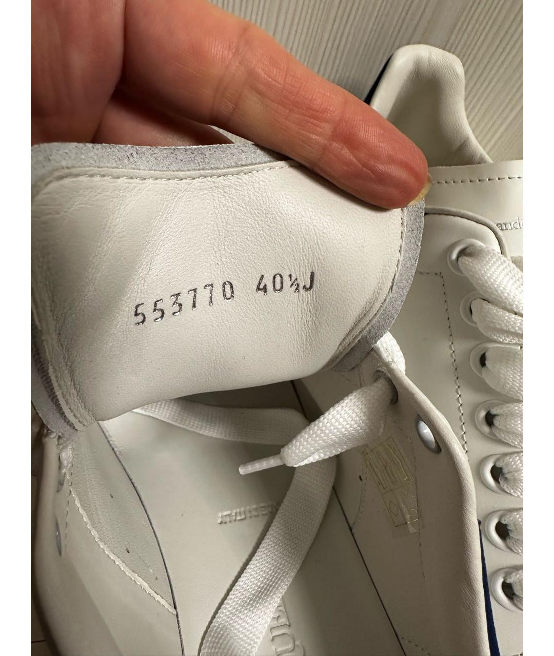 ALEXANDER MCQUEEN Белые кожаные кеды, фото 6