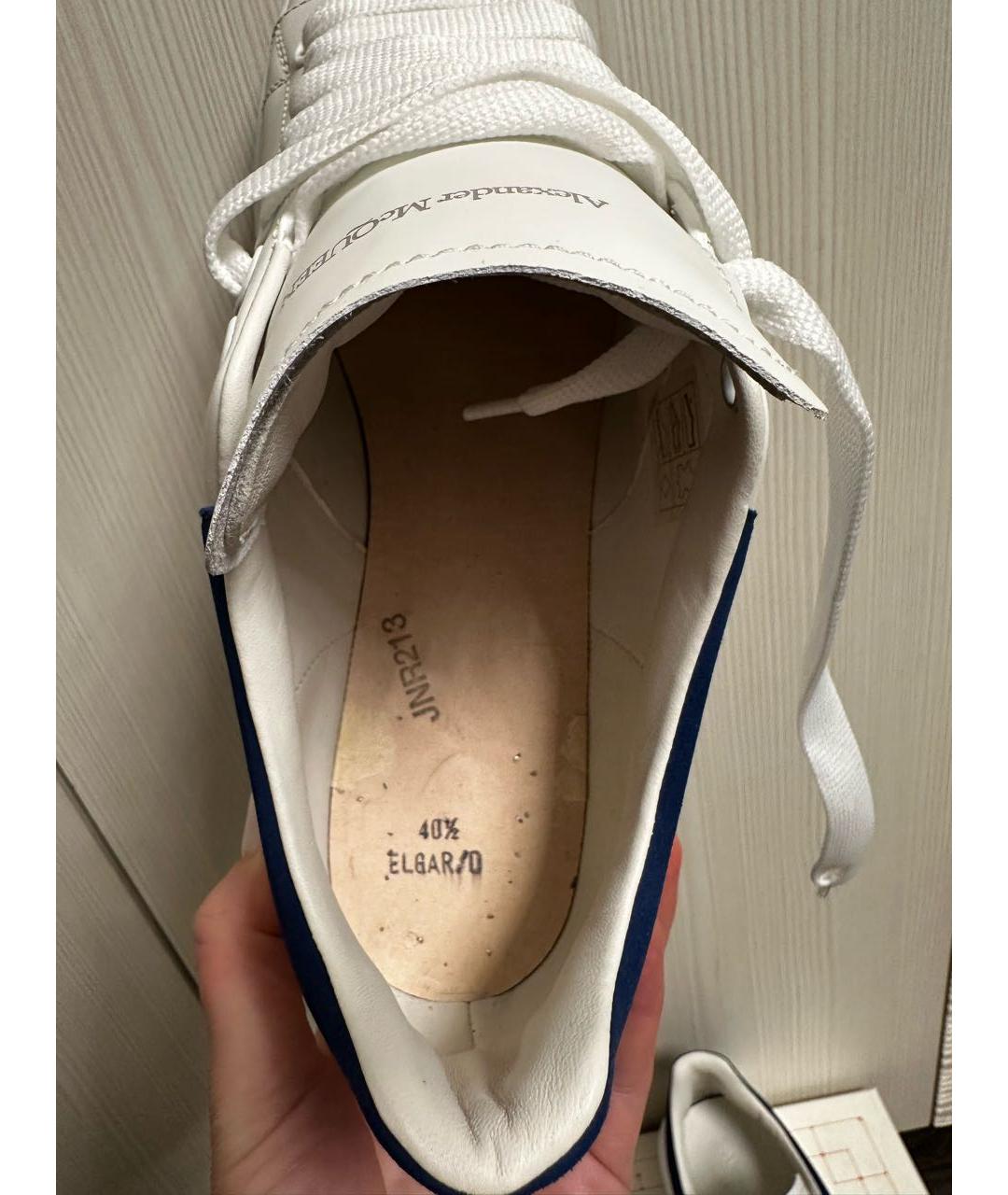 ALEXANDER MCQUEEN Белые кожаные кеды, фото 8