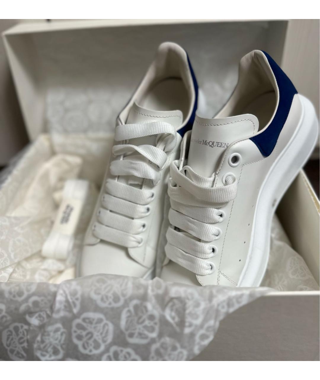 ALEXANDER MCQUEEN Белые кожаные кеды, фото 4