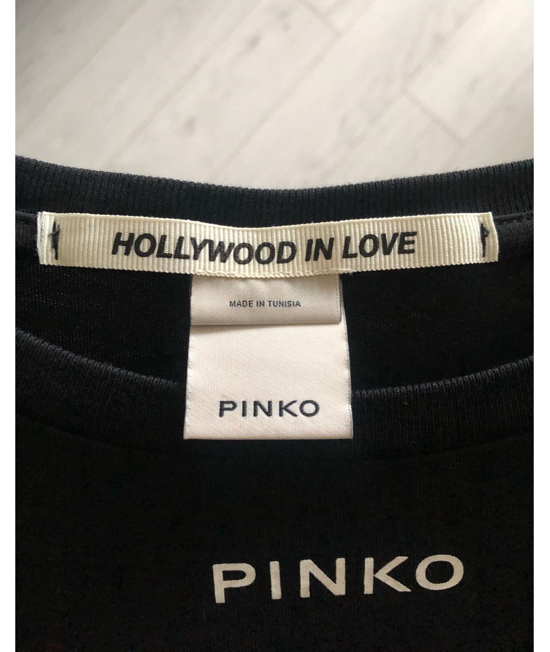 PINKO Черная хлопковая футболка, фото 7
