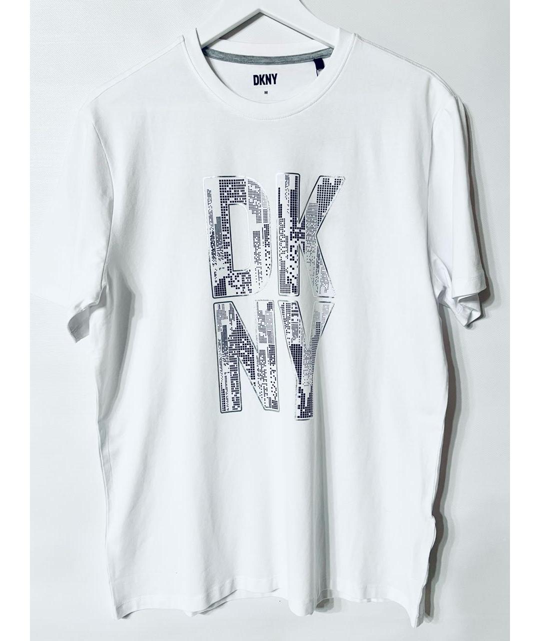 DKNY Белая хлопковая футболка, фото 5