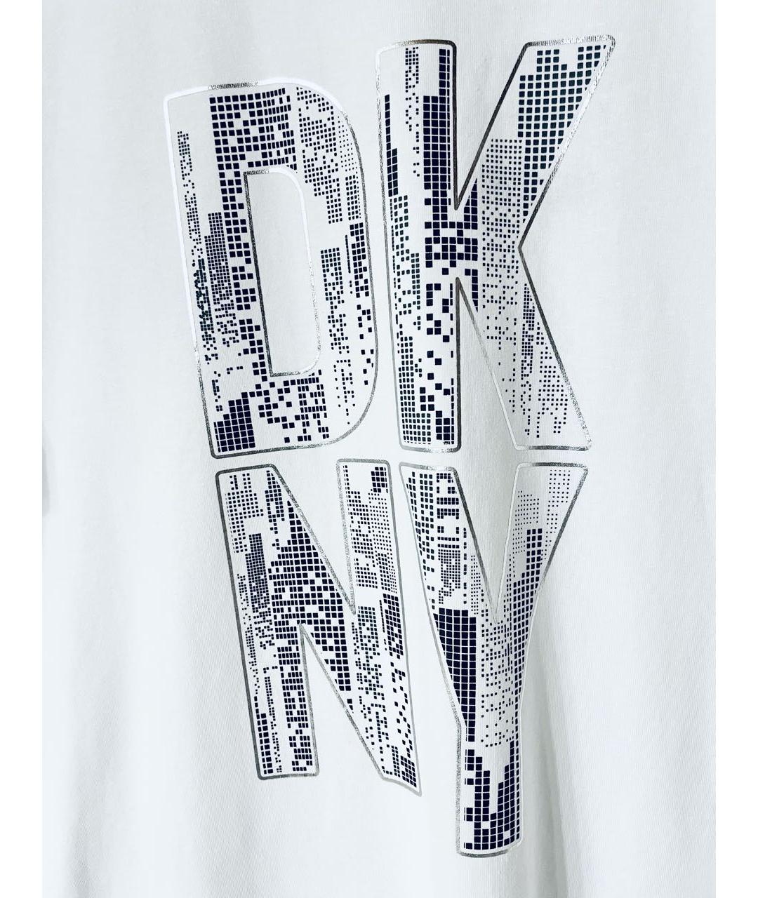 DKNY Белая хлопковая футболка, фото 2