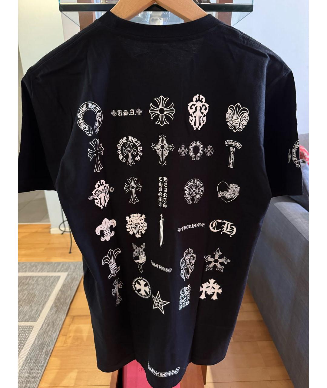 CHROME HEARTS Черная хлопковая футболка, фото 2
