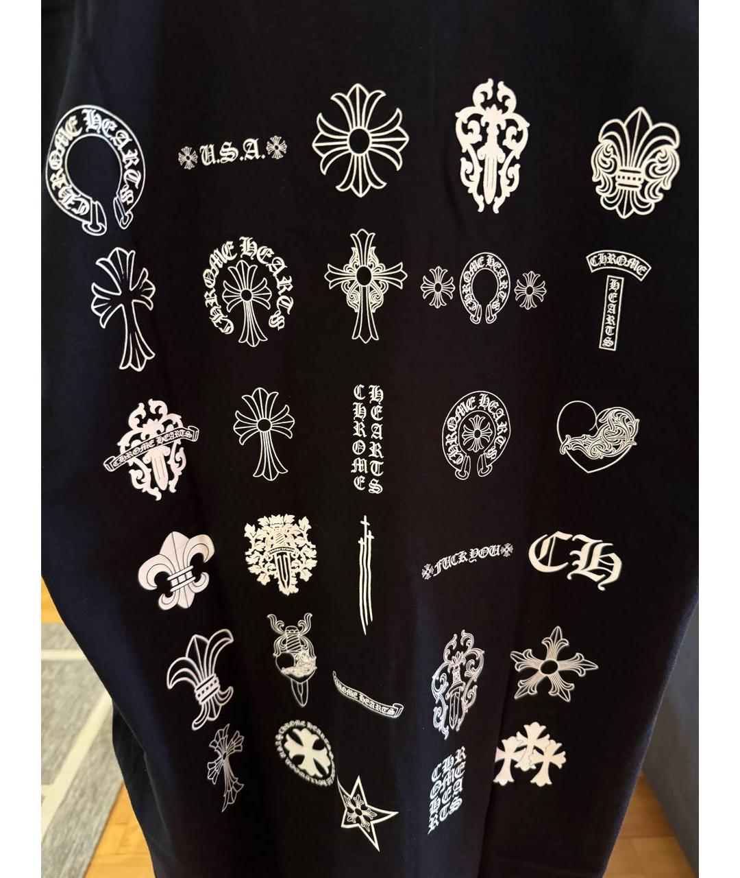 CHROME HEARTS Черная хлопковая футболка, фото 3
