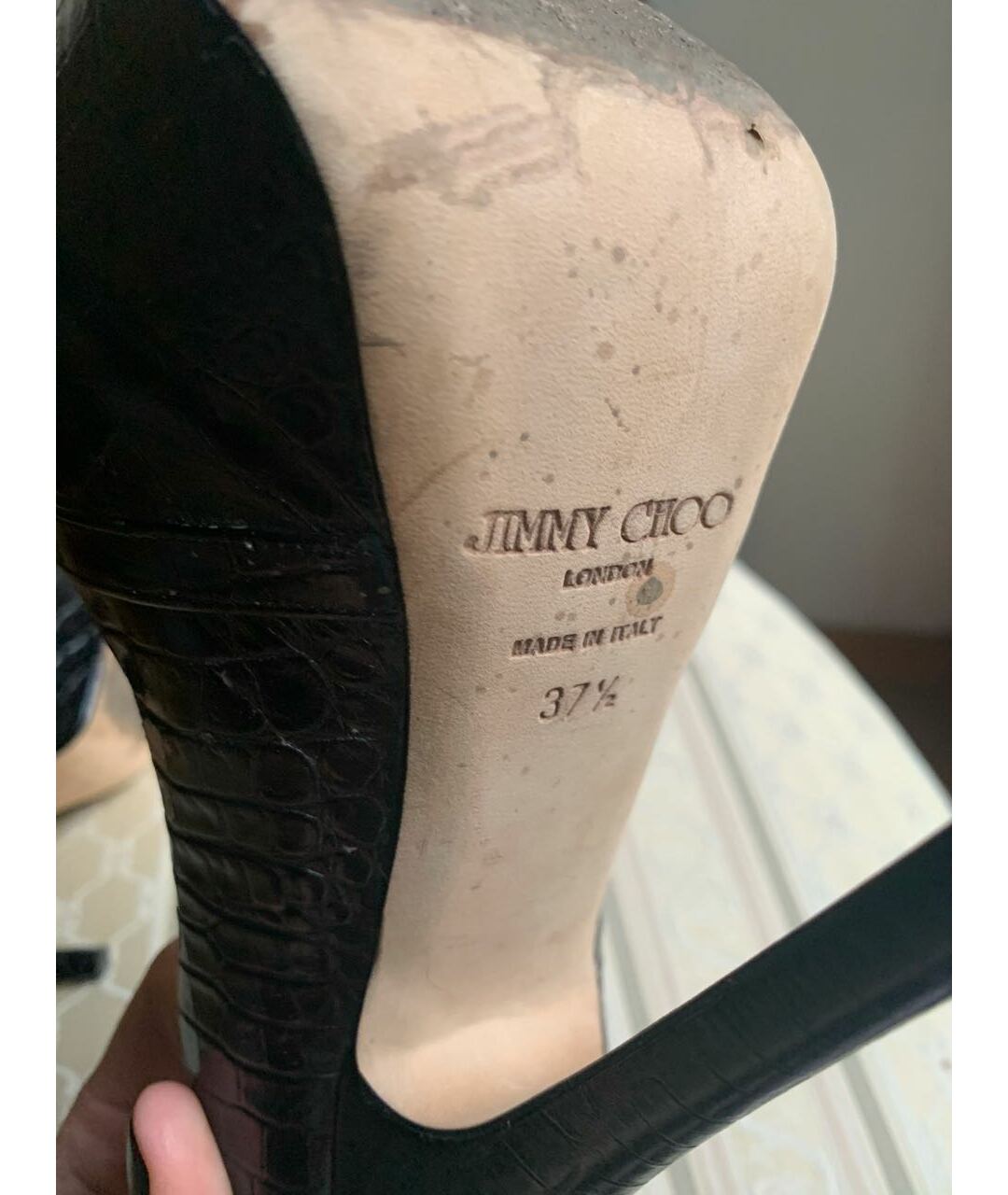 JIMMY CHOO Черные кожаные туфли, фото 7