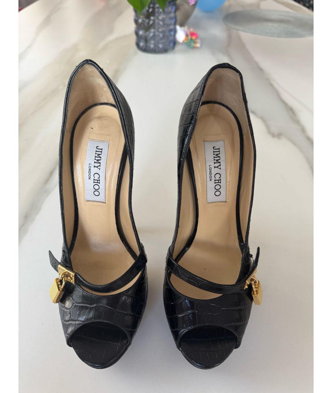 JIMMY CHOO Черные кожаные туфли, фото 2