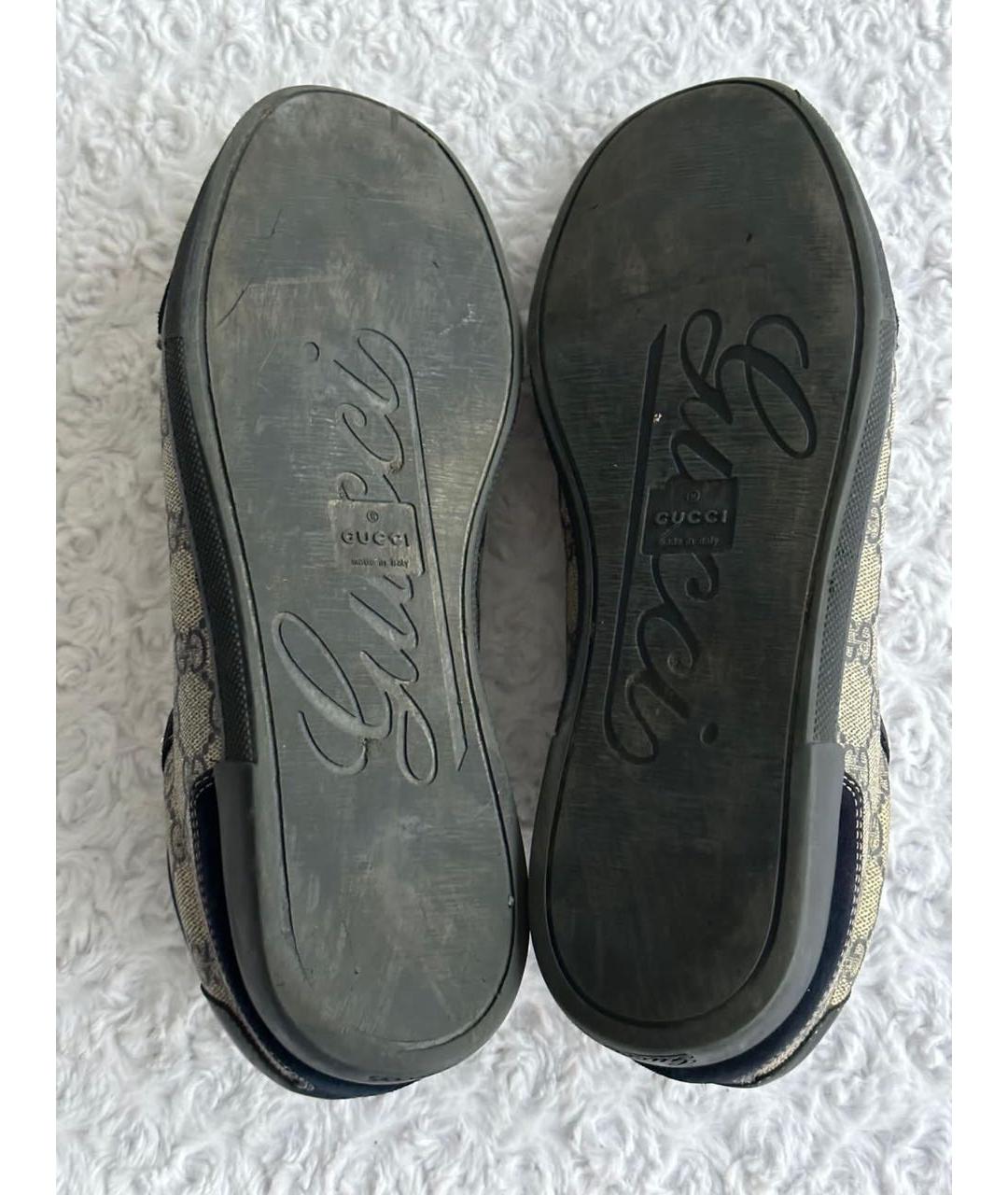 GUCCI Черные замшевые низкие кроссовки / кеды, фото 8