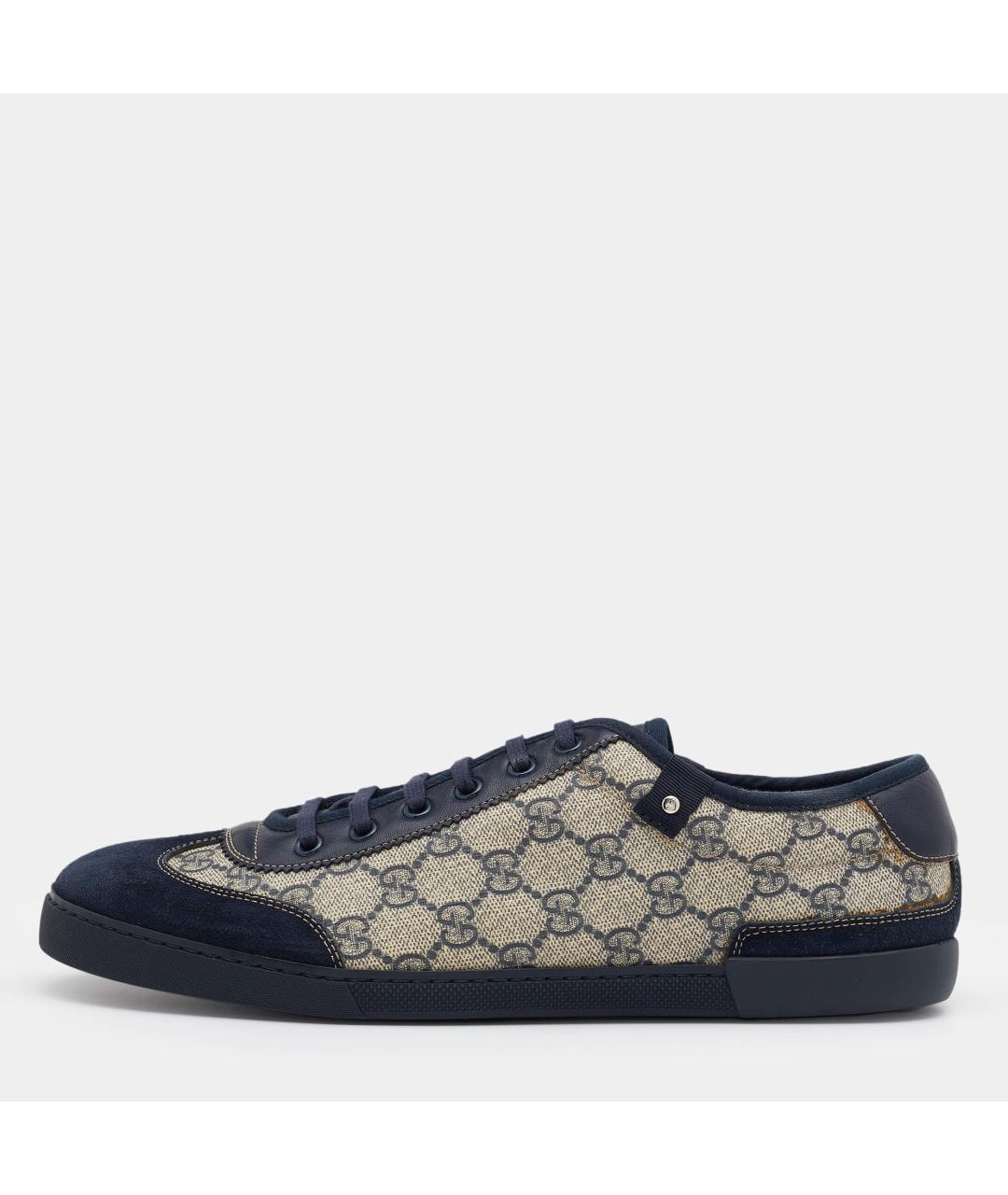 GUCCI Черные замшевые низкие кроссовки / кеды, фото 10