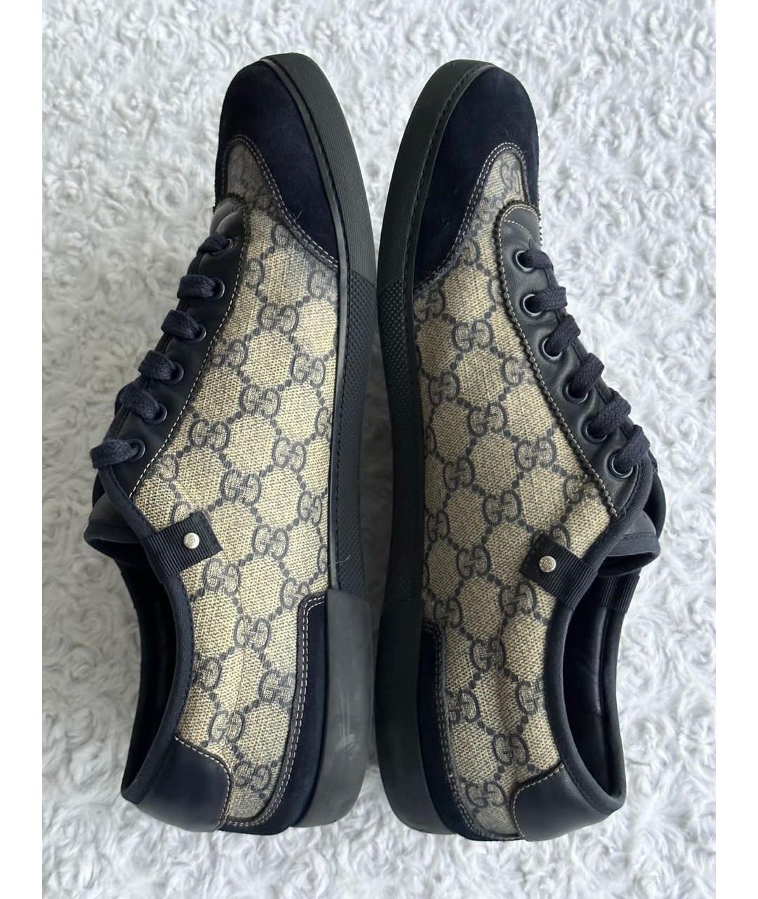 GUCCI Черные замшевые низкие кроссовки / кеды, фото 7