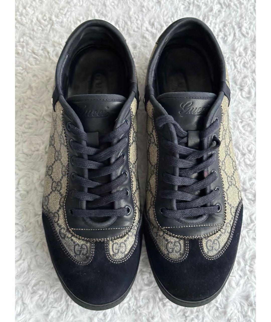 GUCCI Черные замшевые низкие кроссовки / кеды, фото 3