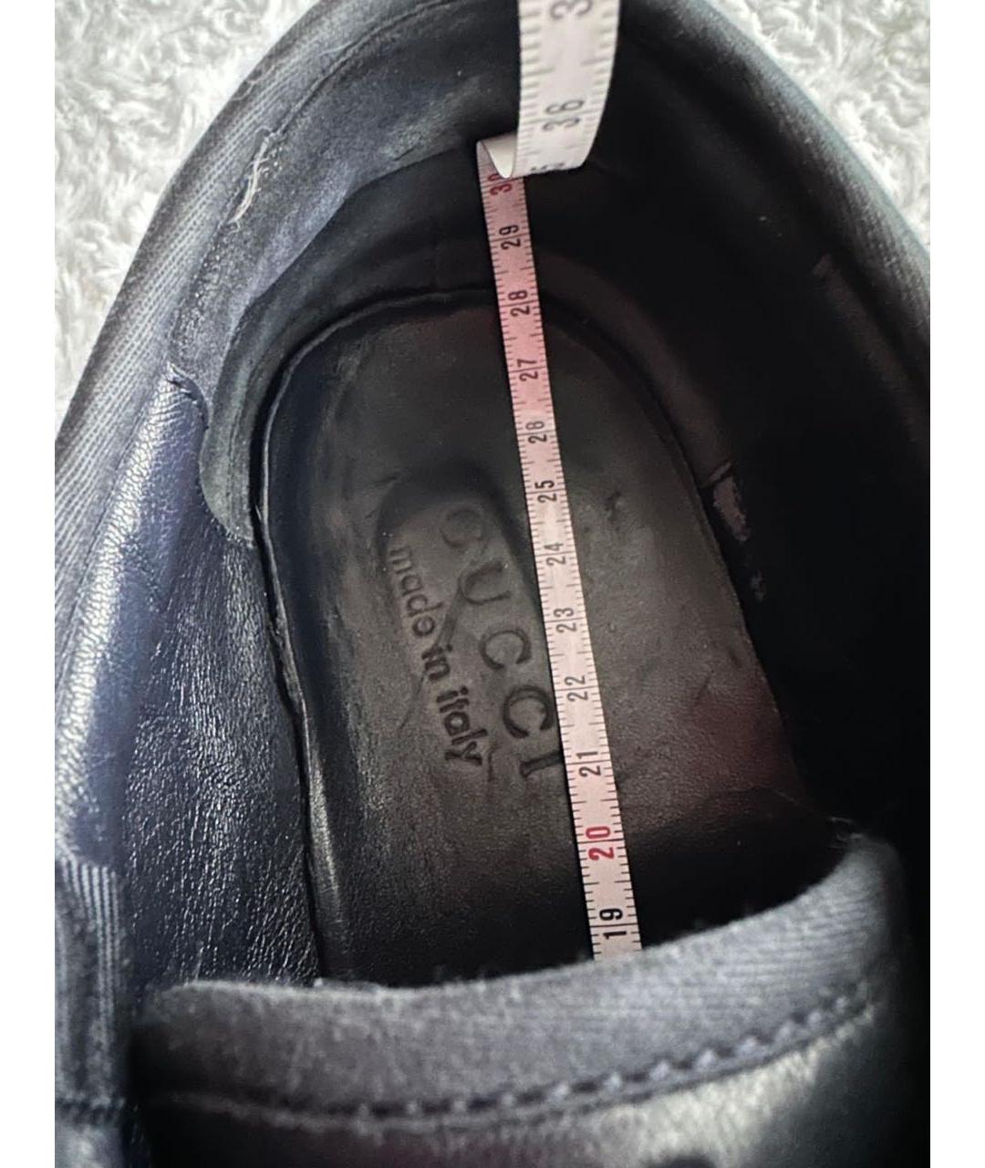 GUCCI Черные замшевые низкие кроссовки / кеды, фото 9