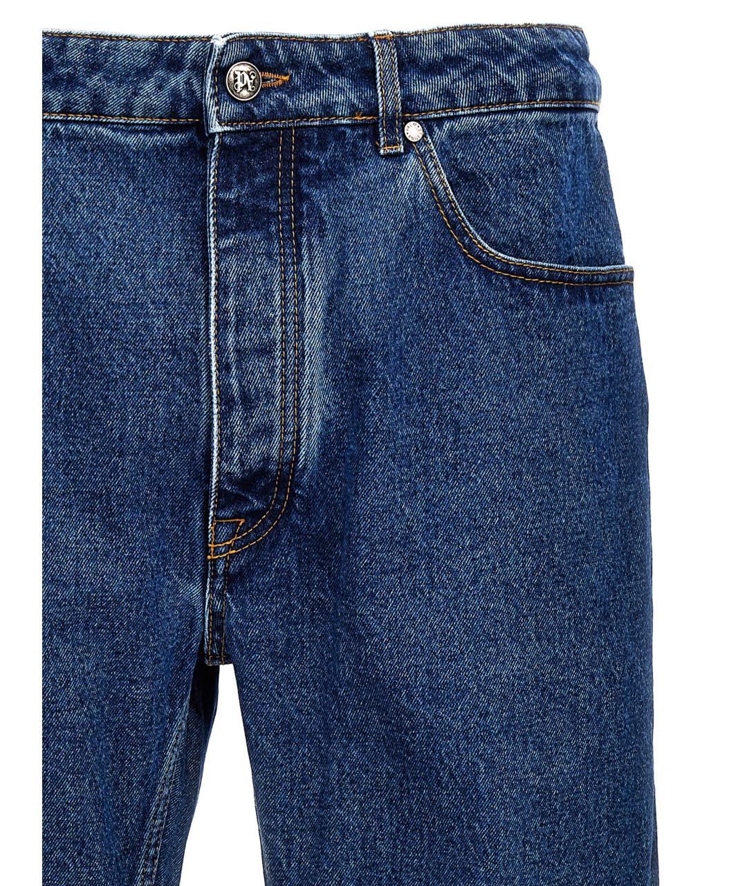 PALM ANGELS Синие хлопковые прямые джинсы, фото 3