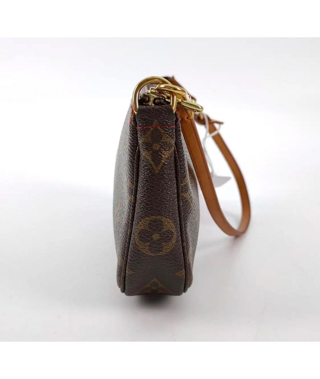 LOUIS VUITTON Коричневая кожаная сумка с короткими ручками, фото 3