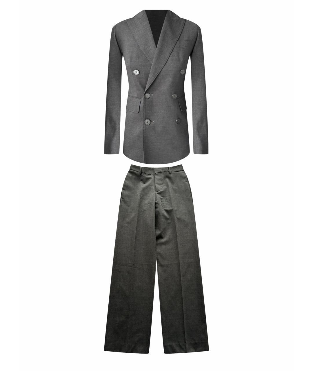 DSQUARED2 Серый шерстяной костюм с брюками, фото 1