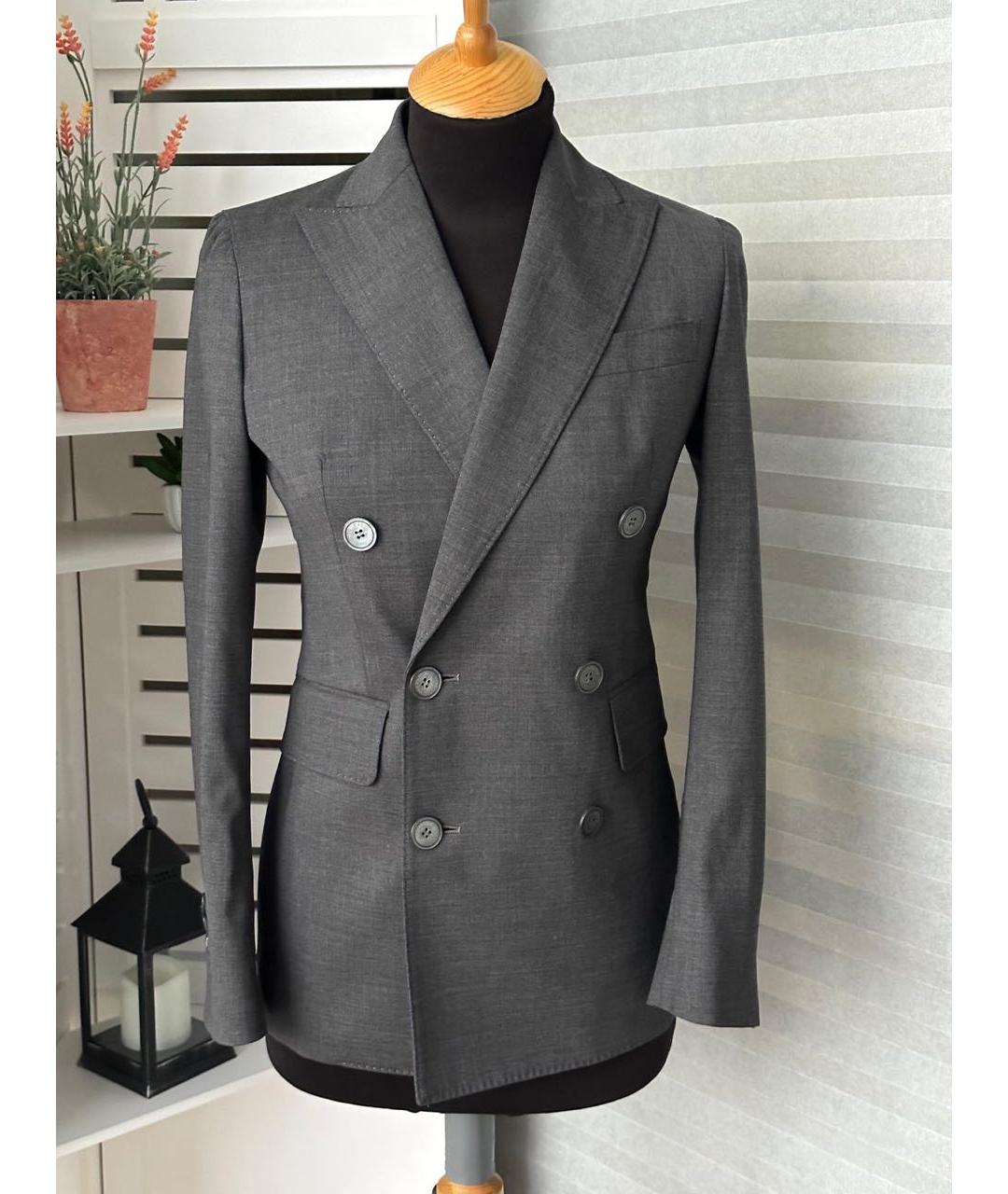 DSQUARED2 Серый шерстяной костюм с брюками, фото 9