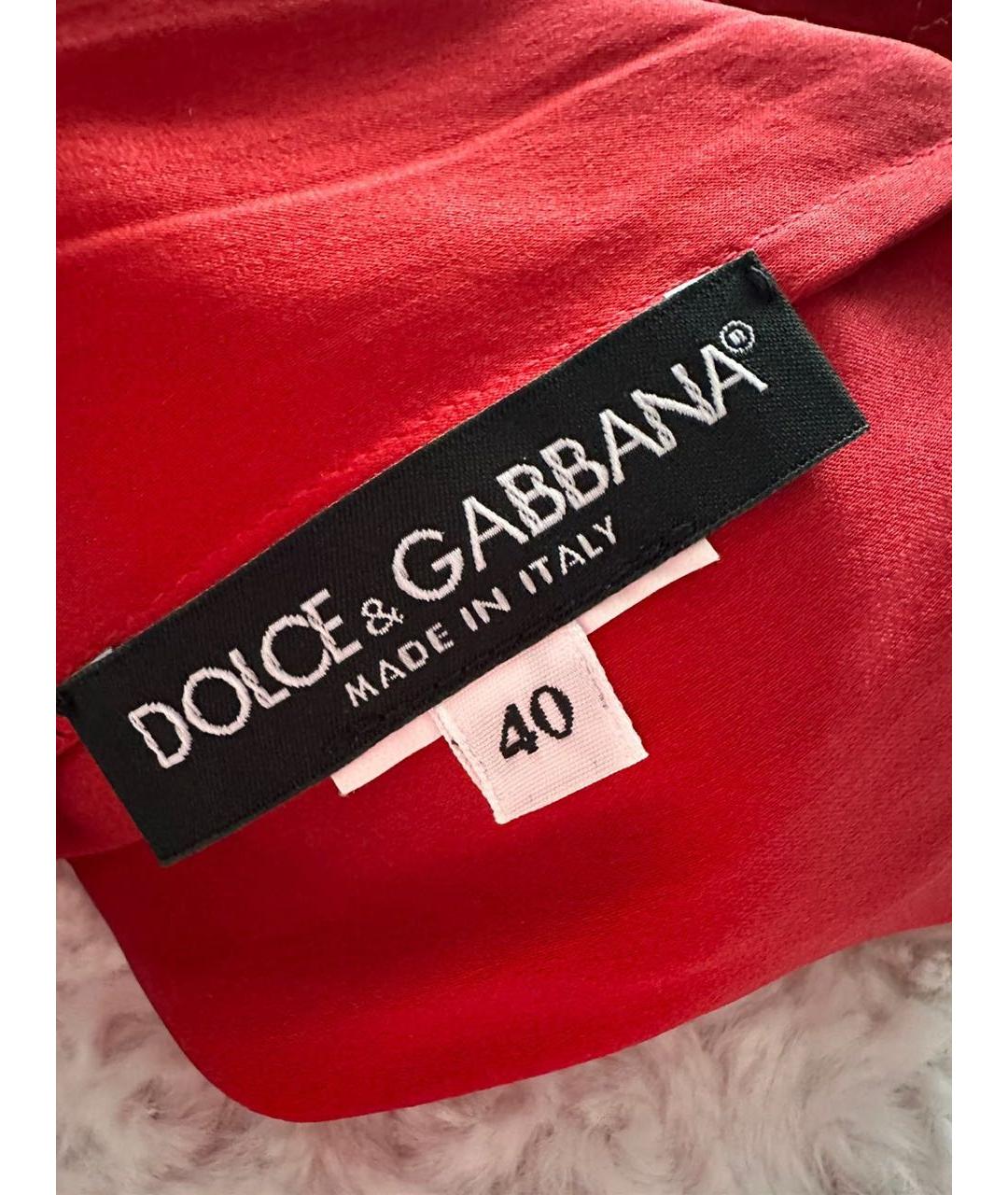 DOLCE&GABBANA Красное хлопковое вечернее платье, фото 6